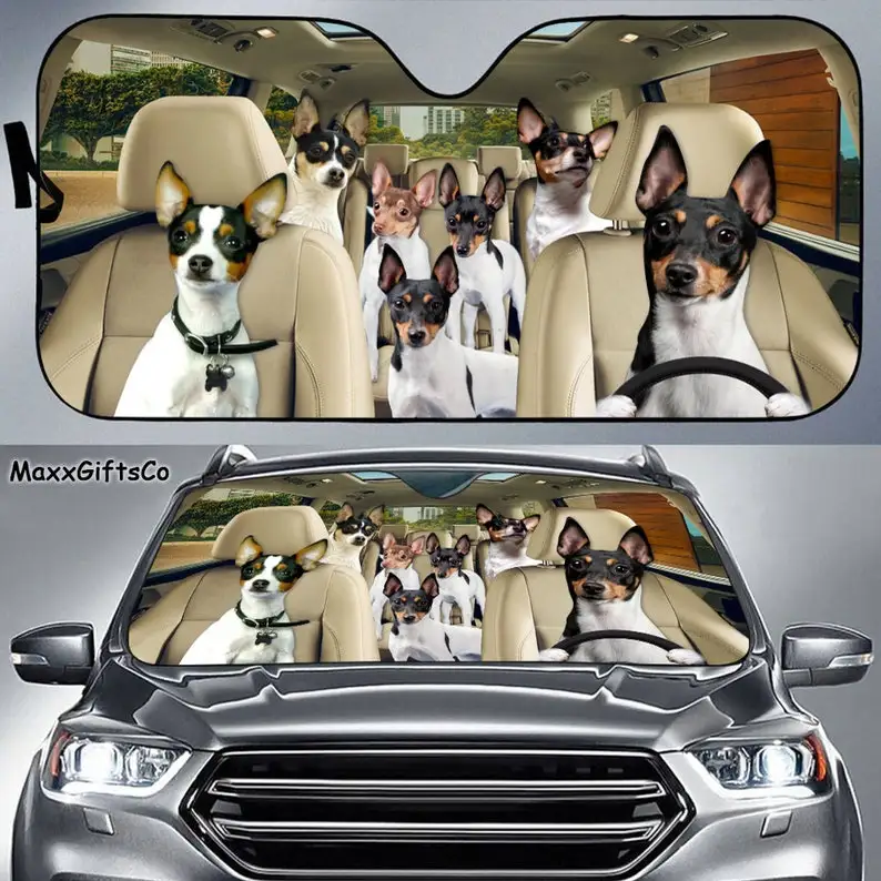 

Автомобильный солнцезащитный козырек Toy Fox Terrier, солнцезащитный козырек для семьи собак, аксессуары для собак, украшение автомобиля, собак Love