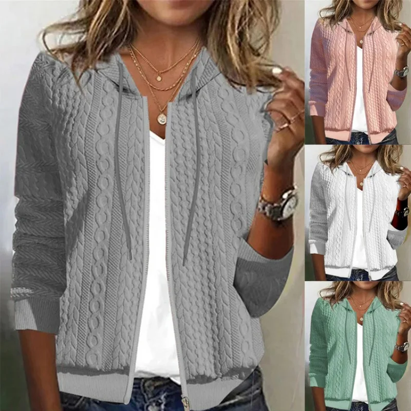 2023 Autumn/Winter New Solid Hooded Jackets for Women Zipper Loose Long Sleeve Sweater Women Jacket
2023 Autumn/Winter New Solid Hooded Jackets for Women Zipper Loose Long Sleeve Sweater Women Jacket