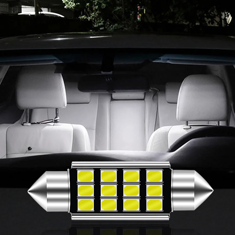 1pcs New Festoon C5W C10W Car Reading LEDS 31mm 36mm 39mm 41mm 2835 SMD 8Chips Auto Lamps Dome Bulb Interior Lights White DC 12V
1pcs New Festoon C5W C10W Car Reading LEDS 31mm 36mm 39mm 41mm 2835 SMD 8Chips Auto Lamps Dome Bulb Interior Lights White DC 12V