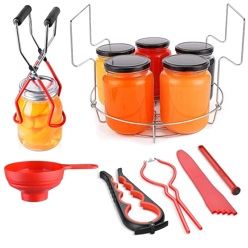 Home Canning Kit 7 Pcs Canning Supplies Included Canning Funnel,Jar Lifter,Jar Wrench,Lid Lifter,Canning Rack,Can Opener
Home Canning Kit 7 Pcs Canning Supplies Included Canning Funnel,Jar Lifter,Jar Wrench,Lid Lifter,Canning Rack,Can Opener
