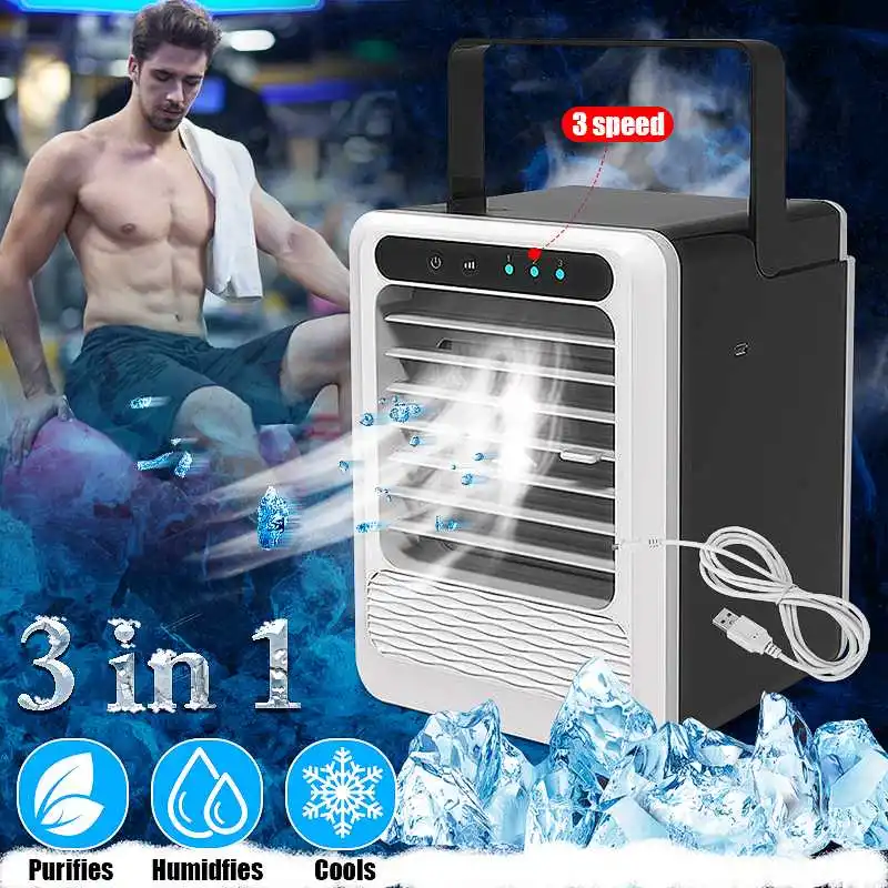 Portable Mini Air Conditioner Water Cooling Fan 3 Speed 250ml Water Tank USB Air Conditioning air cooler for Car Home Office
Portable Mini Air Conditioner Water Cooling Fan 3 Speed 250ml Water Tank USB Air Conditioning air cooler for Car Home Office