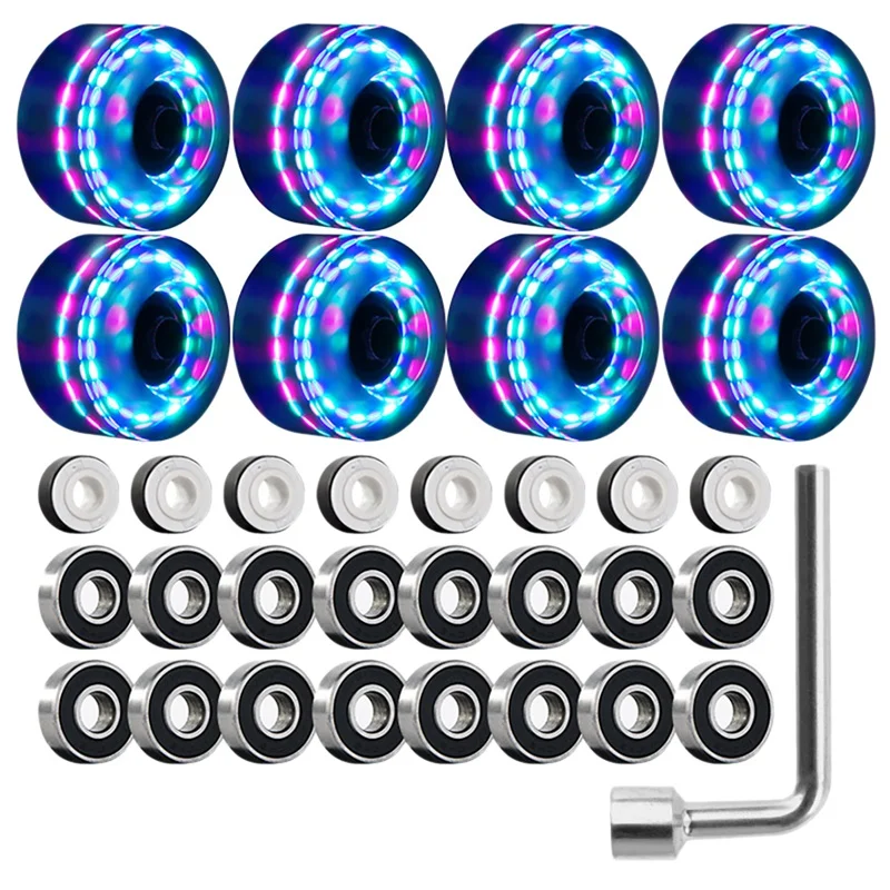 8Pcs Light Up Roller Skate Wheels 82A Luminous Skate Wheels With Bearings For Indoor Outdoor Double Row Skateboard
8Pcs Light Up Roller Skate Wheels 82A Luminous Skate Wheels With Bearings For Indoor Outdoor Double Row Skateboard