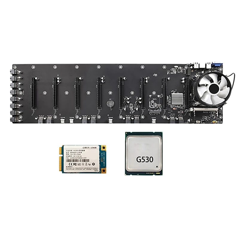 ETH-B75 BTC Mining Motherboard with G530 CPU+Fan+128G SSD LGA1155 8 PCIE Slots 65mm USB3.0 Support DDR3/DDR3L DIMM RAM
ETH-B75 BTC Mining Motherboard with G530 CPU+Fan+128G SSD LGA1155 8 PCIE Slots 65mm USB3.0 Support DDR3/DDR3L DIMM RAM