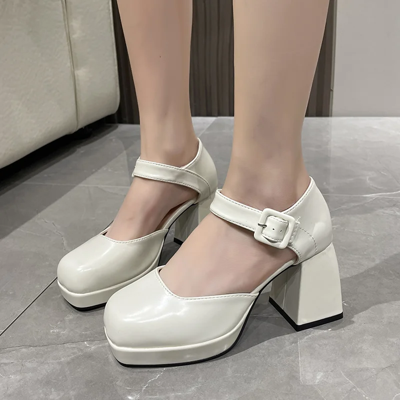 Женские туфли на высоком каблуке, туфли-лодочки с пряжкой, удобные туфли мэри джейн на массивном каблуке, осень 2023
Женские туфли на высоком каблуке, туфли-лодочки с пряжкой, удобные туфли мэри джейн на массивном каблуке, осень 2023