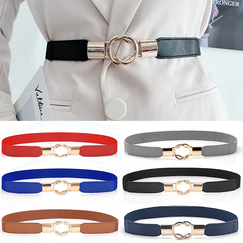 Fashion Thin Narrow Waist Seal Belt Elastic Solid Waist Belt Decorative Dress Waistband Alloy Buckle Skinny Metal Gold Buckle
Fashion Thin Narrow Waist Seal Belt Elastic Solid Waist Belt Decorative Dress Waistband Alloy Buckle Skinny Metal Gold Buckle