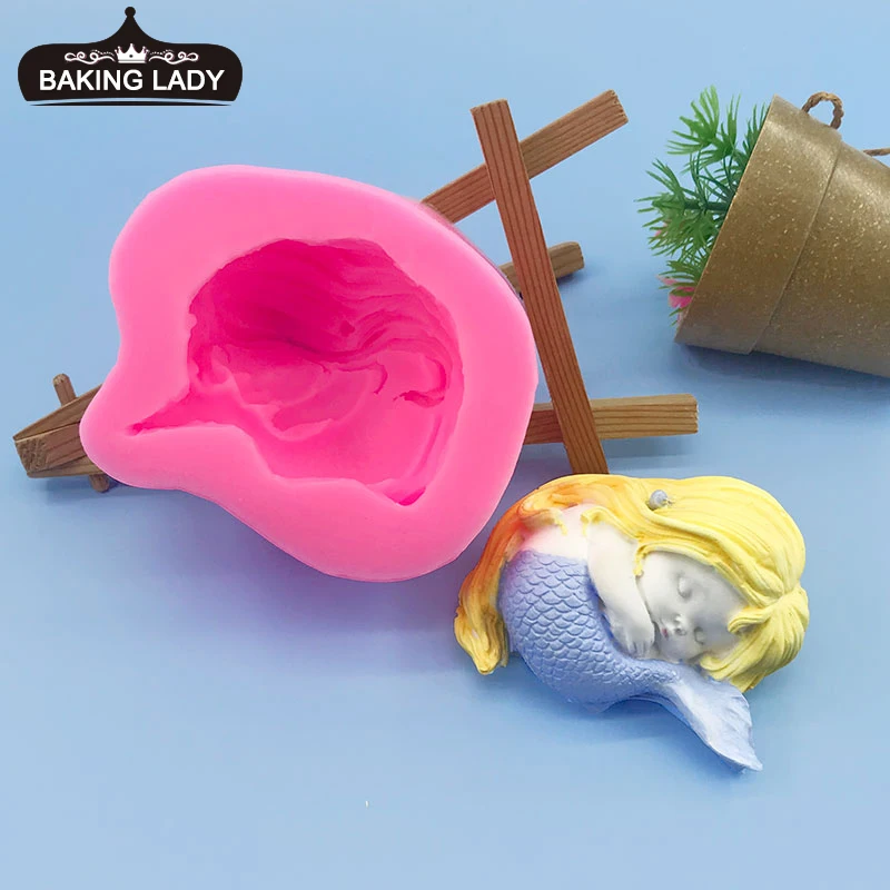 Sleeping Mermaid Silicone Molds Chocolate Fondant Mould Handmade Soap Mold Mermaid Cake Topper DIY Angel Craft Art Candle Mould
Sleeping Mermaid Silicone Molds Chocolate Fondant Mould Handmade Soap Mold Mermaid Cake Topper DIY Angel Craft Art Candle Mould