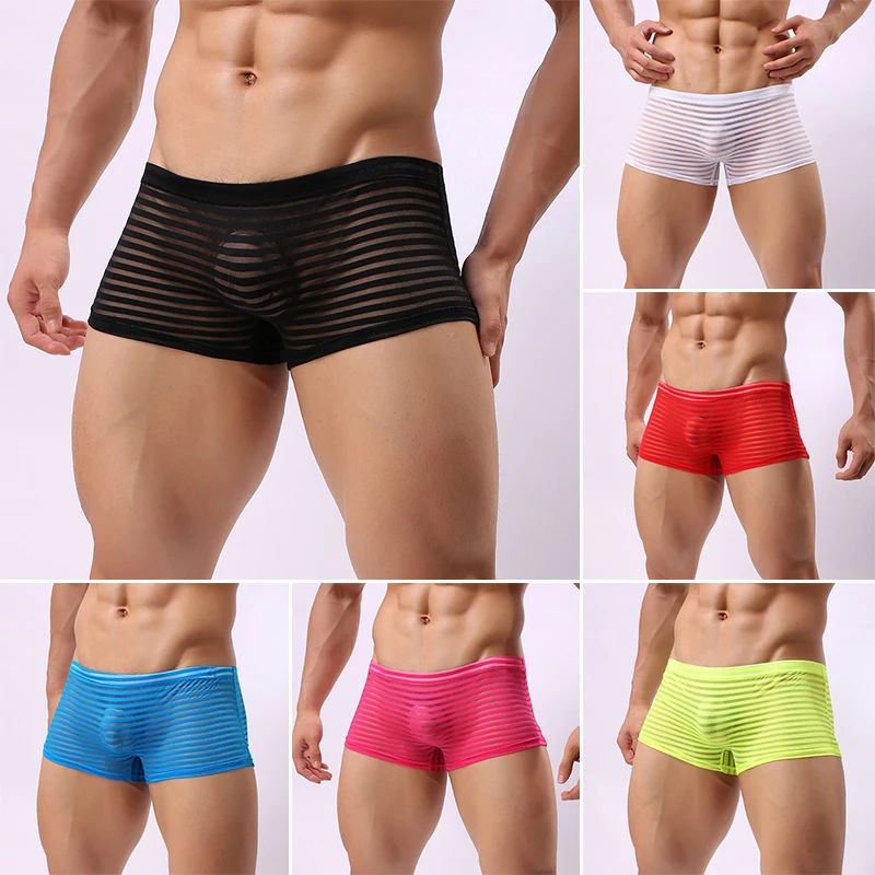 Men's Panties Sexy Underwear Fashion Underpants Transparent Stripe Boxer Briefs Low Rise Shorts Breathable Lingerie
Men's Panties Sexy Underwear Fashion Underpants Transparent Stripe Boxer Briefs Low Rise Shorts Breathable Lingerie