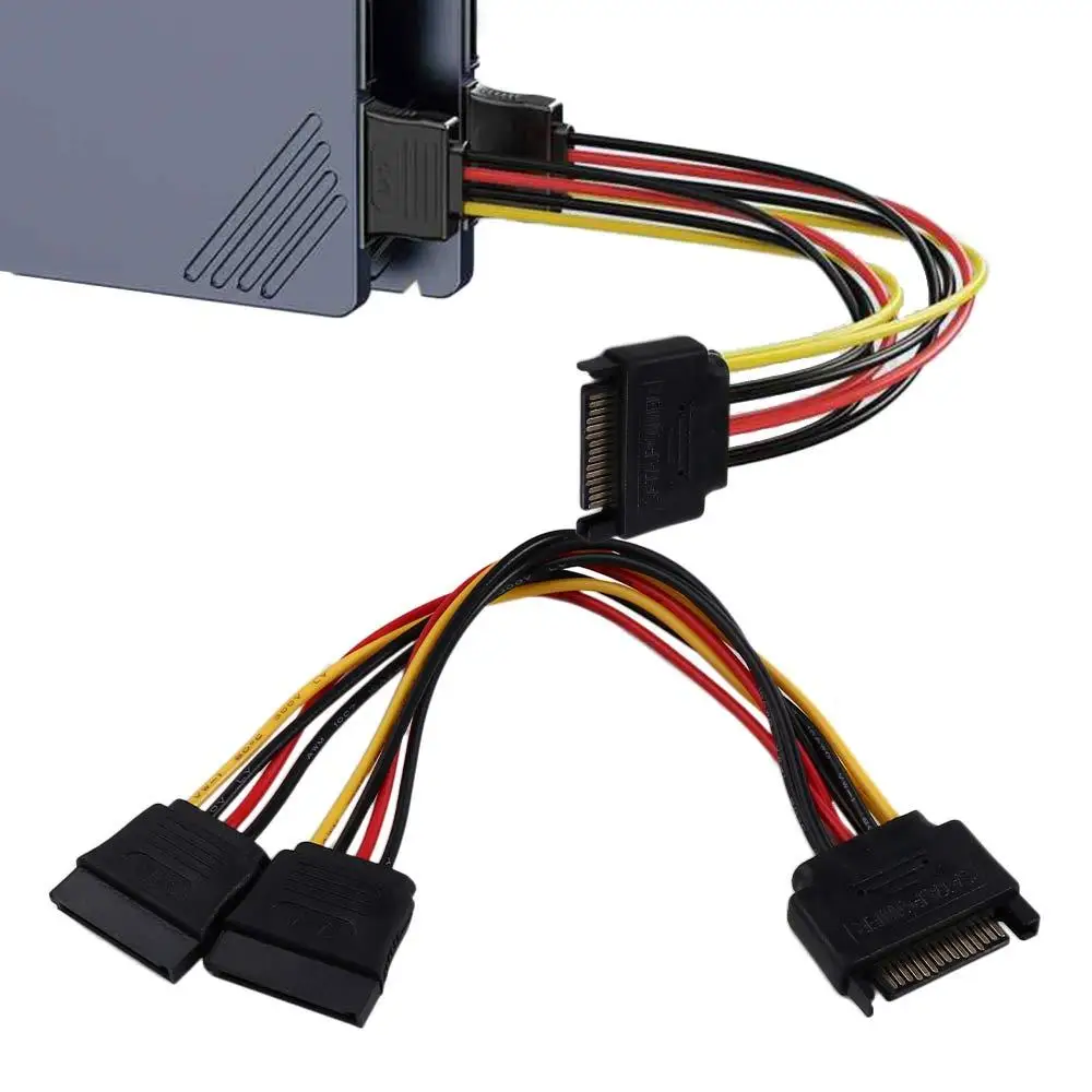 High Quality 20CM Hard Disk Power Y Splitter 15Pin SATA Male To 2 Female Extension Cable PSU SATA Adapter Cable
High Quality 20CM Hard Disk Power Y Splitter 15Pin SATA Male To 2 Female Extension Cable PSU SATA Adapter Cable