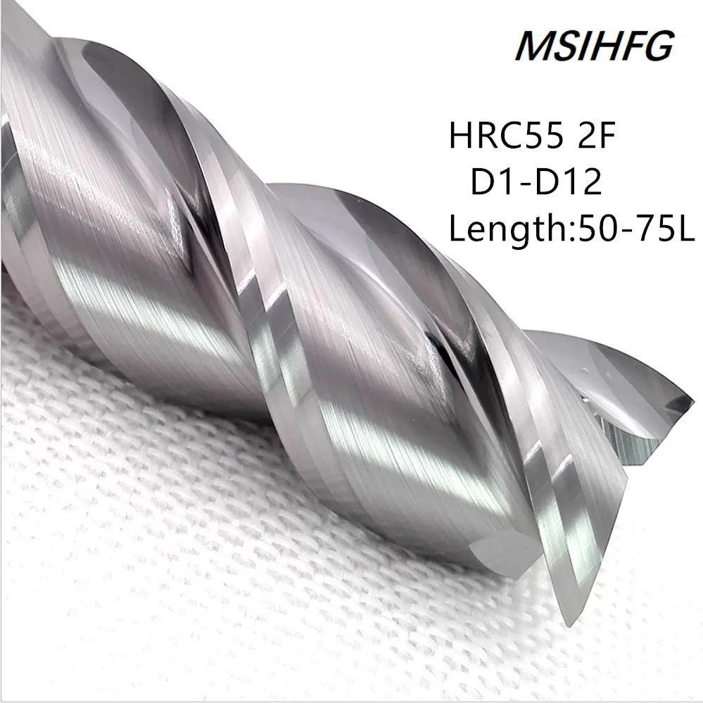 HRC55 2Flute Flat Milling Cutter Aluminium wood Copper Processing CNC Router Tungsten Steel Sprial Bit Carbide End Mill
HRC55 2Flute Flat Milling Cutter Aluminium wood Copper Processing CNC Router Tungsten Steel Sprial Bit Carbide End Mill