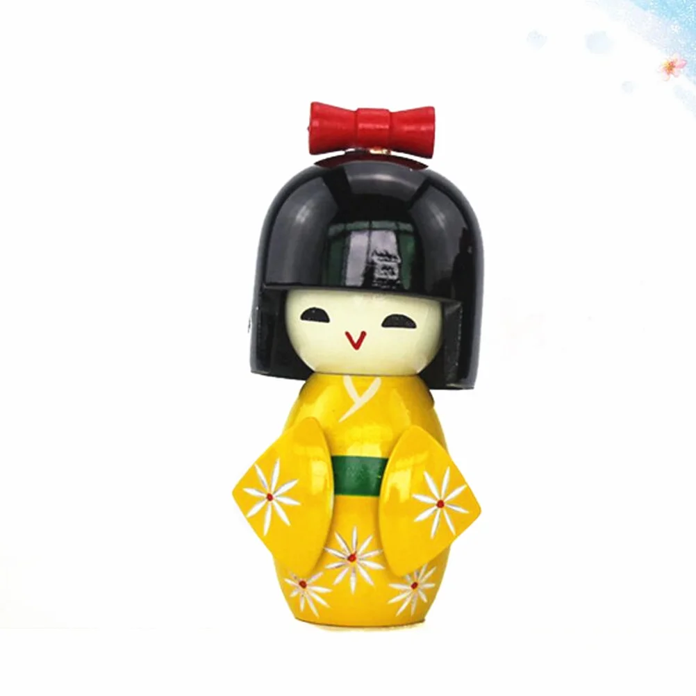 

Japanese Figurine Kimono Geisha Wooden Bedroom Craft Decor Home Kokeshi Puppet Red Gift Purse Charms Miniature Figure