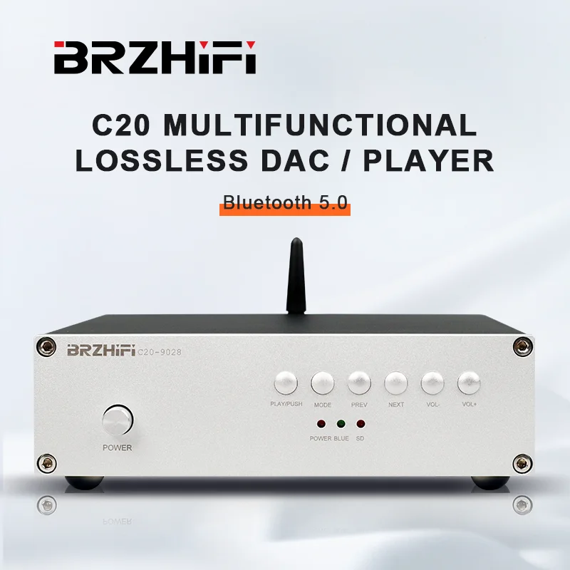 

BRZHIFI Audio C20 Bluetooth 5.0 DAC U Disk Lossless Player ES9028 USB Decoder Digital Turntable APP Control