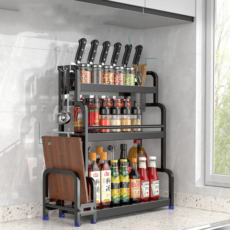 2/3Layers Kitchen Storage Rack Stainless Steel Seasoning Chopsticks Shelf Organizer Knife Jar Kitchen Organizer Accessories
2/3Layers Kitchen Storage Rack Stainless Steel Seasoning Chopsticks Shelf Organizer Knife Jar Kitchen Organizer Accessories