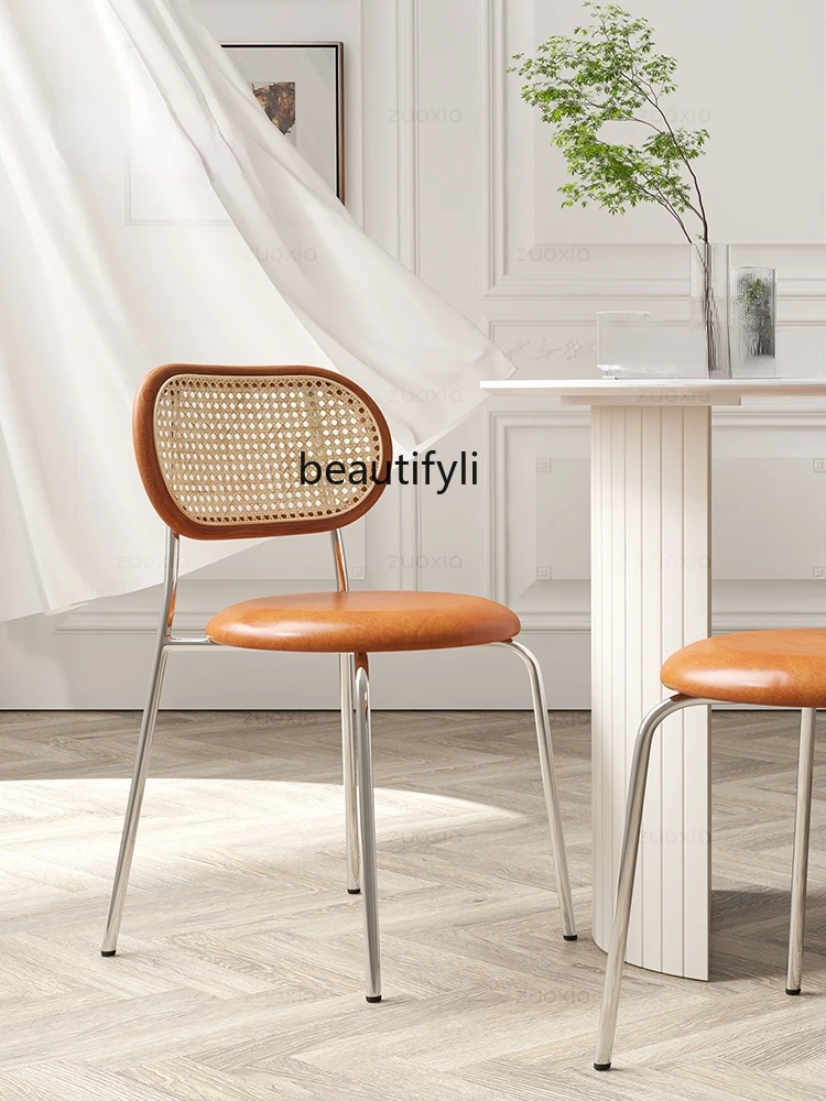 GY Retro Dining Chair Nordic Ins Rattan Chair Simple Home Solid Wood Armchair Light Luxury Mid-Ancient Chair
GY Retro Dining Chair Nordic Ins Rattan Chair Simple Home Solid Wood Armchair Light Luxury Mid-Ancient Chair