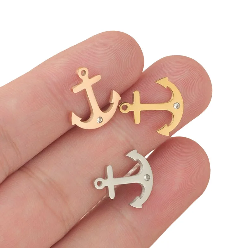 WZNB 5Pcs Stainless Steel Anchor Zircon Charms for Tag Jewelry Making Supplies Earring Pendant Necklace Accessories Diy Material
WZNB 5Pcs Stainless Steel Anchor Zircon Charms for Tag Jewelry Making Supplies Earring Pendant Necklace Accessories Diy Material