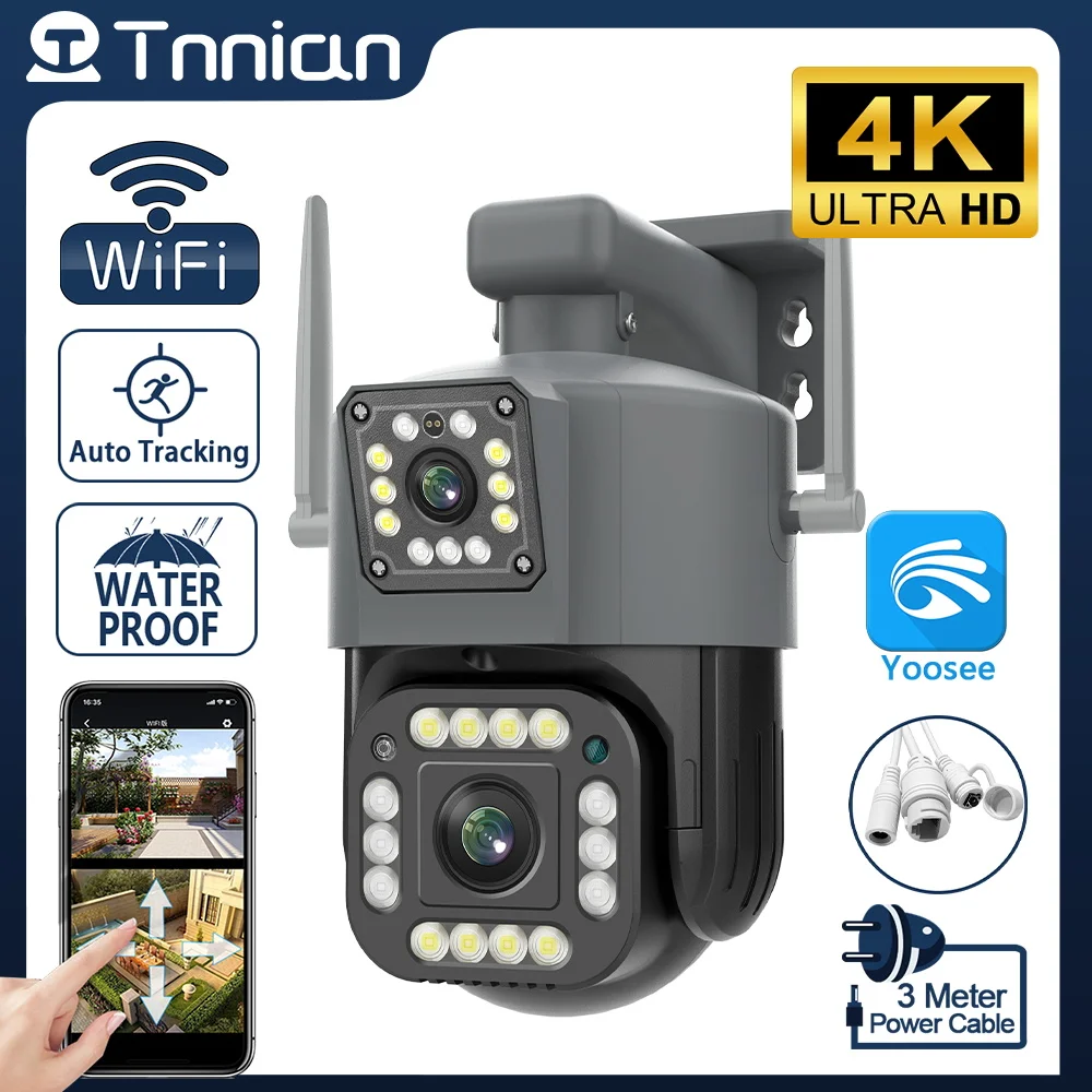 Tnnian 4K 8MP Dual Lens Wifi Camera Outdoor PTZ Dual Screen Auto Tracking Security CCTV Video Surveillance Camera Yoosee
Tnnian 4K 8MP Dual Lens Wifi Camera Outdoor PTZ Dual Screen Auto Tracking Security CCTV Video Surveillance Camera Yoosee