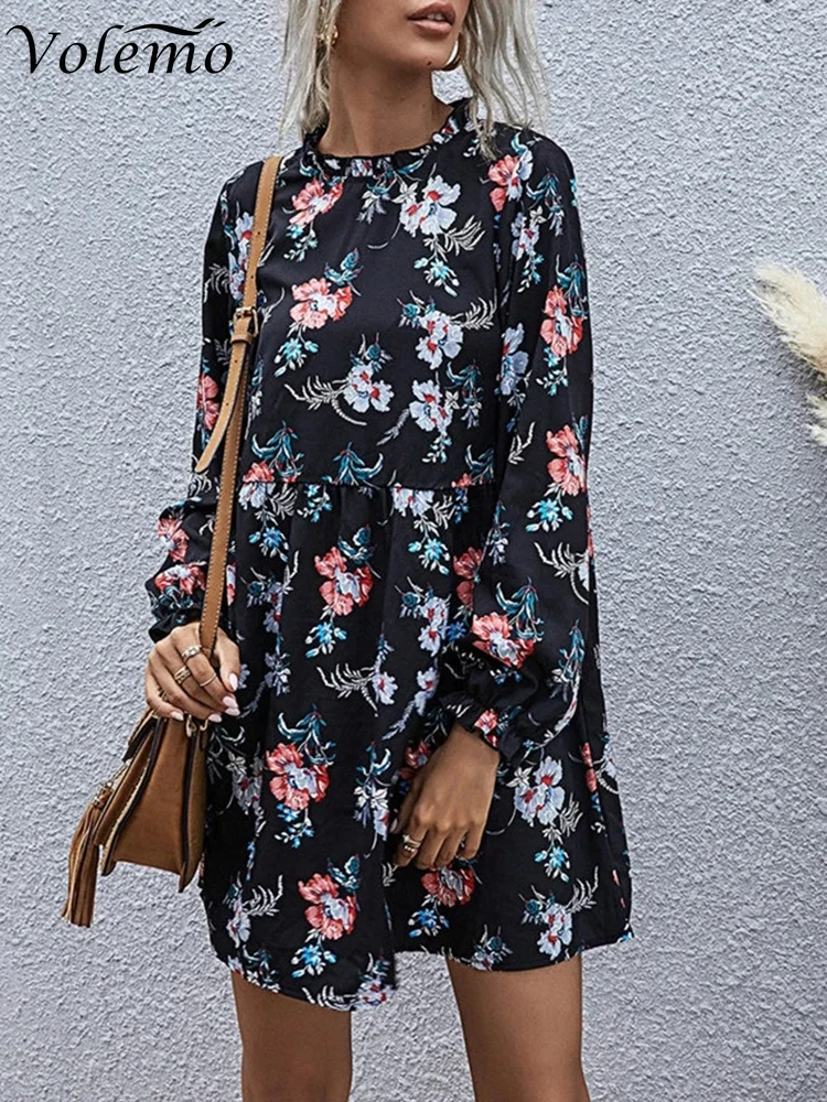 Volemo New Autumn Winter Fashion Floral Dress Women Casual Full Sleeve High Waist Loose Print Dress Mini Dress Women Clothing
Volemo New Autumn Winter Fashion Floral Dress Women Casual Full Sleeve High Waist Loose Print Dress Mini Dress Women Clothing