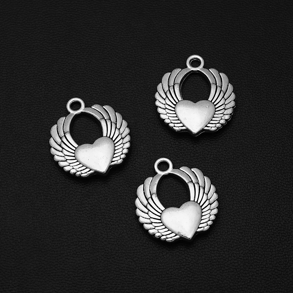 5pcs/Lots 20x22mm Antique Silver Plated Wing Heart Love Charms Double Sided Pendant For Diy Hqd Bulk Wholesale Jewelry Making
5pcs/Lots 20x22mm Antique Silver Plated Wing Heart Love Charms Double Sided Pendant For Diy Hqd Bulk Wholesale Jewelry Making