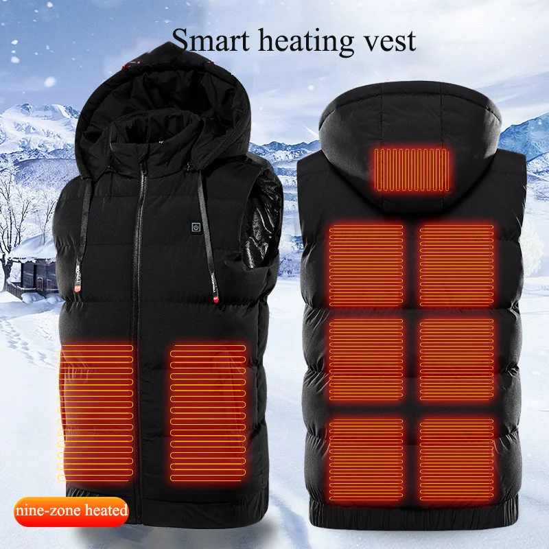 9 Areas Heated Vest Men's Sleeveless Jacket ded Men's Vest Thicken Jackets USB Super Warm Outdoor Hunting Heating Jackets
9 Areas Heated Vest Men's Sleeveless Jacket ded Men's Vest Thicken Jackets USB Super Warm Outdoor Hunting Heating Jackets