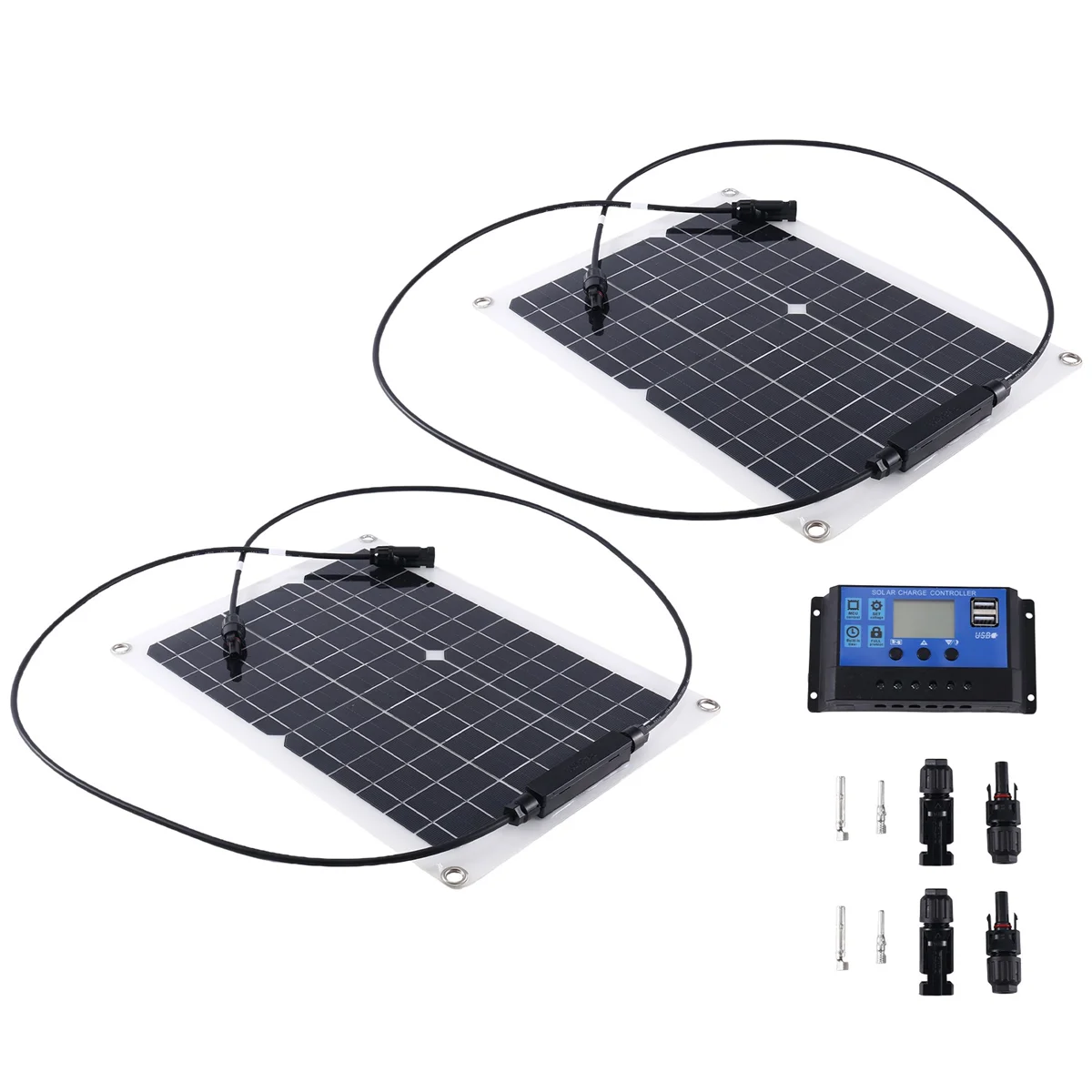 Solar Panel Solar Cells Bank with Solar Controller for Phone Car RV Boat Charger Outdoor Battery Supply
Solar Panel Solar Cells Bank with Solar Controller for Phone Car RV Boat Charger Outdoor Battery Supply