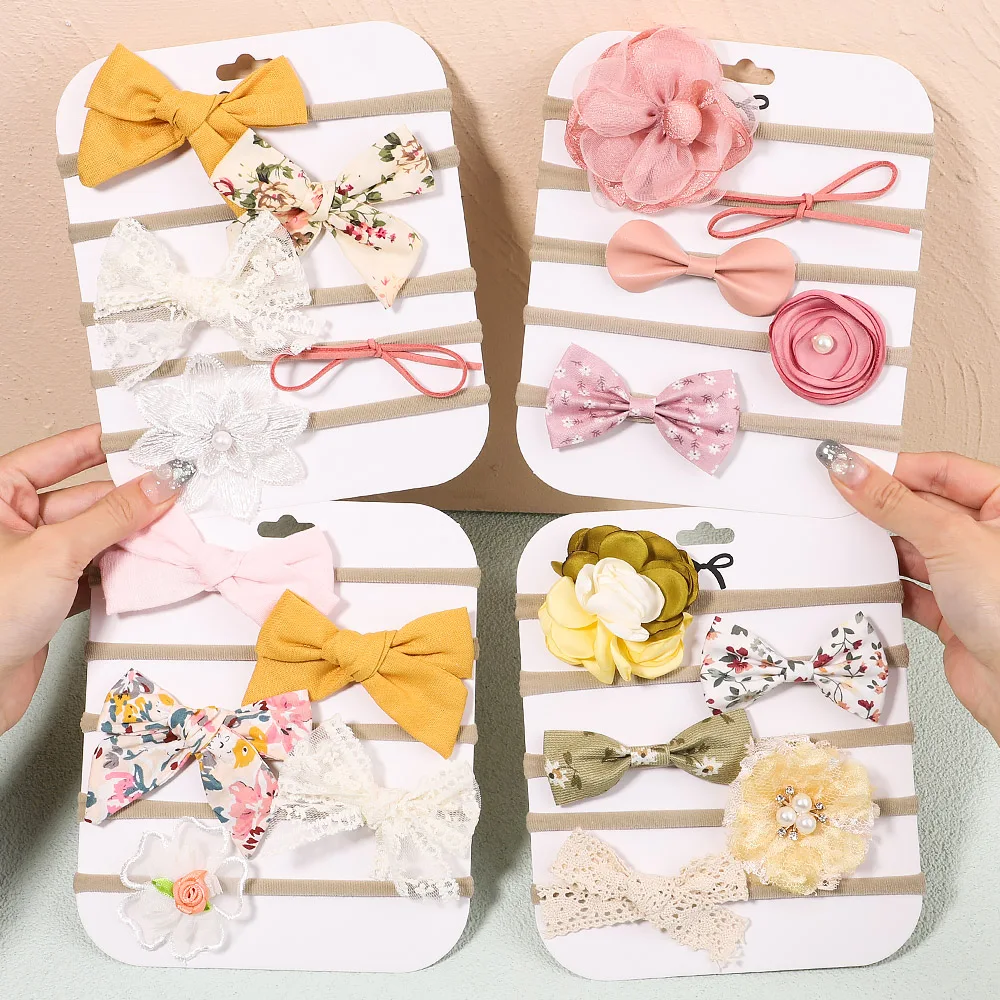 5pcs/Lot Nylon Elastic Headband Baby Solid Knot Flower Fabric Hairbow Set Kids Soft HairBands Handmade Girls Hair Accessories
5pcs/Lot Nylon Elastic Headband Baby Solid Knot Flower Fabric Hairbow Set Kids Soft HairBands Handmade Girls Hair Accessories