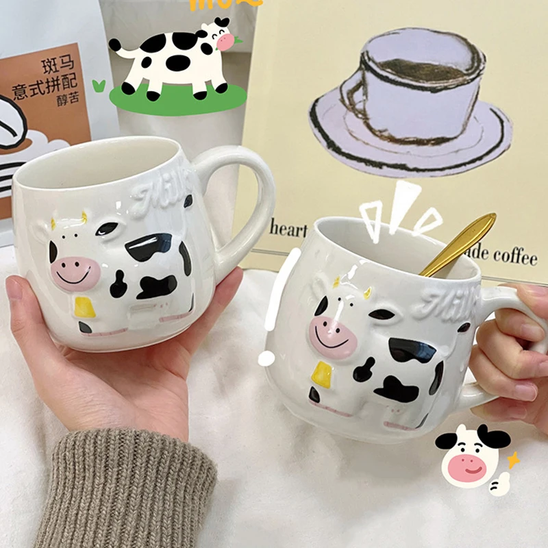 Kawaii Milk Cow Mugs Coffee Cups Cute Ceramic Cups With Spoon Home Milk Tea Beer Water Breakfast Cup Drinkware Birthday Gift
Kawaii Milk Cow Mugs Coffee Cups Cute Ceramic Cups With Spoon Home Milk Tea Beer Water Breakfast Cup Drinkware Birthday Gift