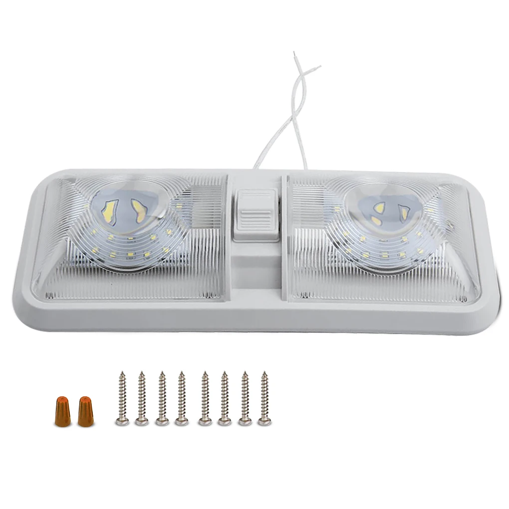 LED RV Light 12V Car Interior Double Dome Bulb Universal Trailer Camper Ceiling Lighting Fixture 800LM 4000-6500K
LED RV Light 12V Car Interior Double Dome Bulb Universal Trailer Camper Ceiling Lighting Fixture 800LM 4000-6500K