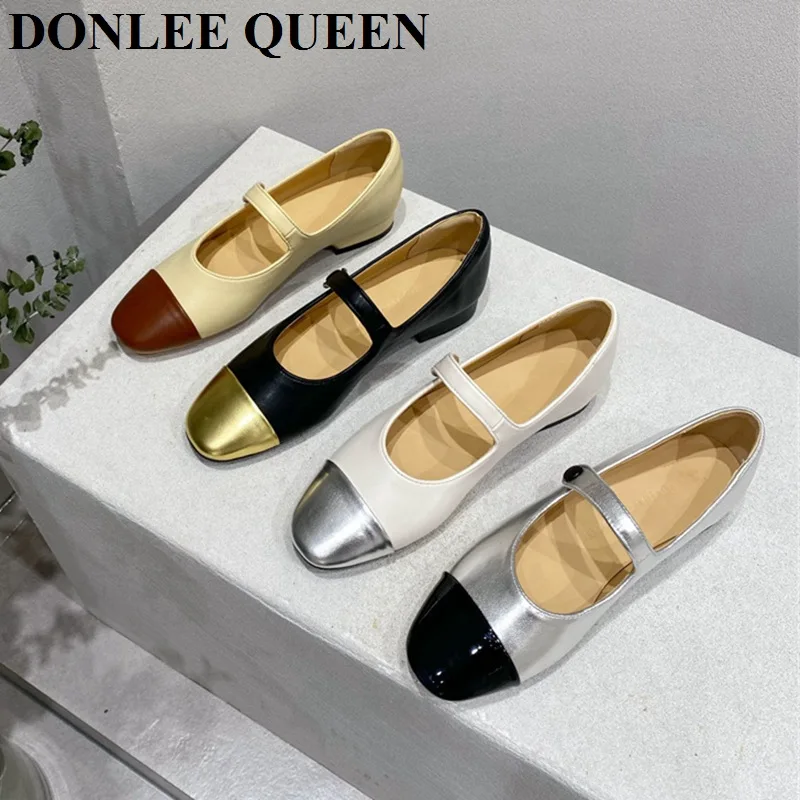 

Classic Round Toe Flats Heel Mary Jane Shoes Women Casual Ballet Female Ballerina Soft Moccasin Brand Mixed Color Zapatilla Muje