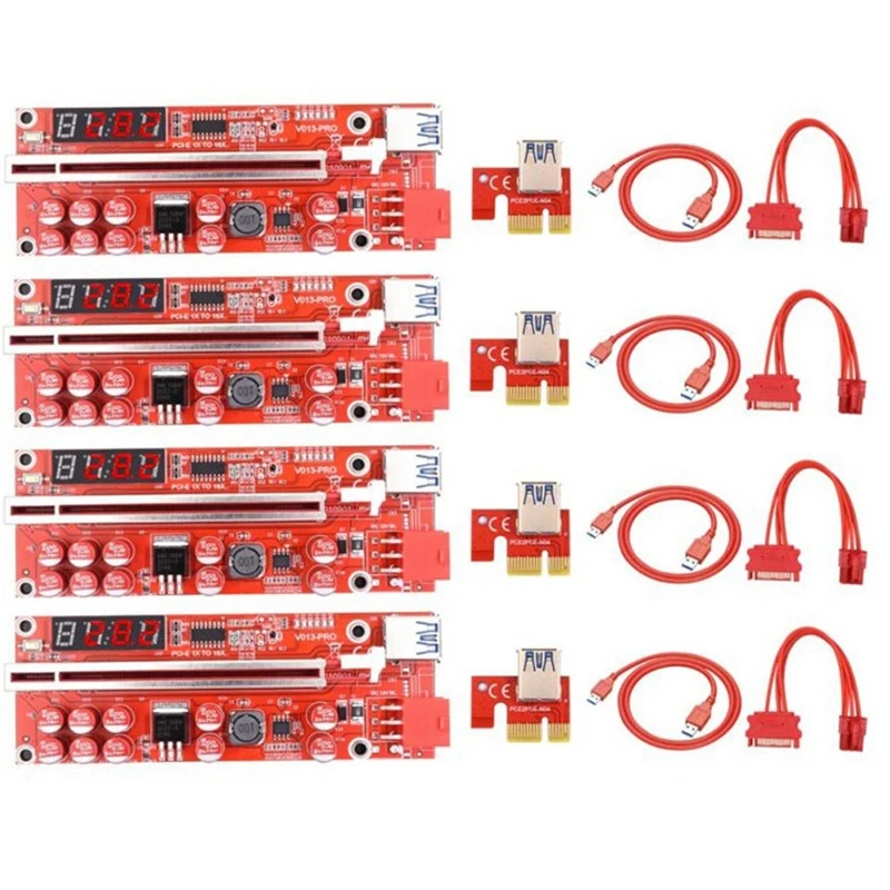 4 комплекта V013 Pro PCIE Riser 013 кабель Riser Card Express X1 X16 SATA на 6 контактов кабель питания USB 3,0 кабель для майнинга
4 комплекта V013 Pro PCIE Riser 013 кабель Riser Card Express X1 X16 SATA на 6 контактов кабель питания USB 3,0 кабель для майнинга