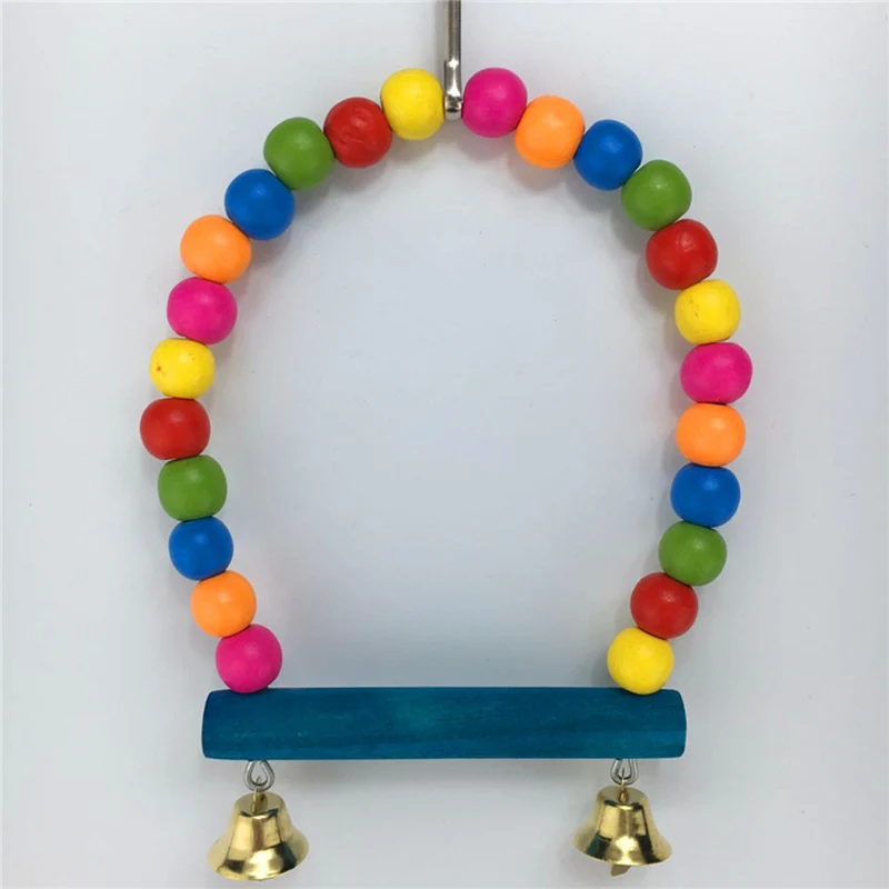 1PC Natural Wooden Parrots Swing Toy Birds Colorful Beads Bird Supplies Bells Toys Perch Hanging Swings Cage for Pets
1PC Natural Wooden Parrots Swing Toy Birds Colorful Beads Bird Supplies Bells Toys Perch Hanging Swings Cage for Pets