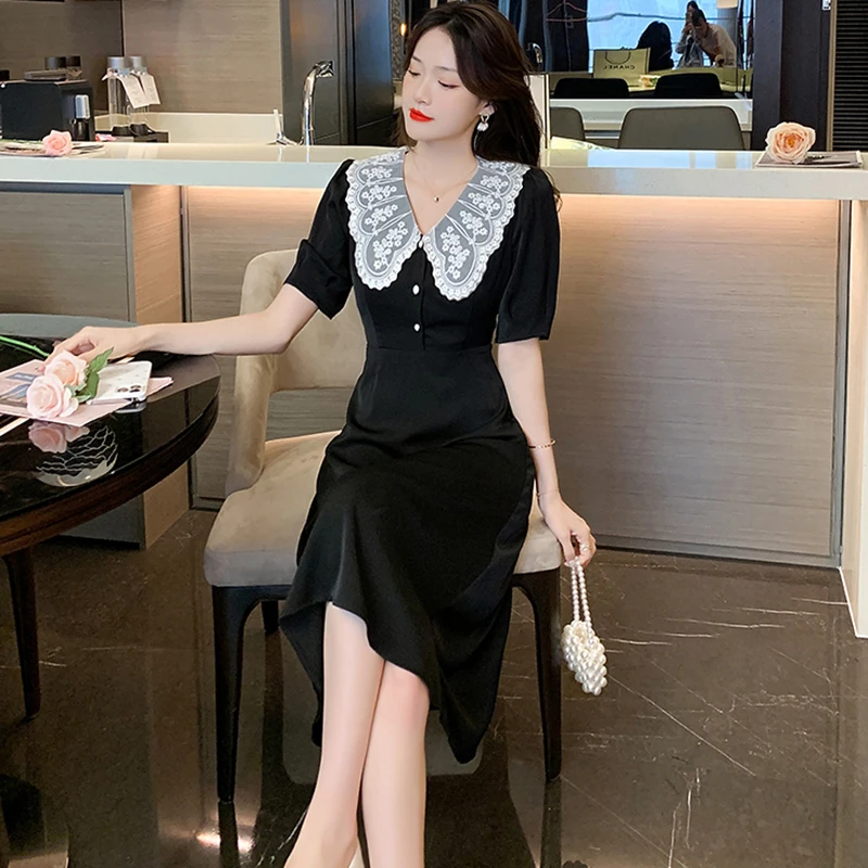 2023 Black Lace Chic Prom Y2K Midi Dress Women Korean Vintage Casual Party Dresses Summer Elegant Bodycon Evening Maxi Vestidos
2023 Black Lace Chic Prom Y2K Midi Dress Women Korean Vintage Casual Party Dresses Summer Elegant Bodycon Evening Maxi Vestidos
