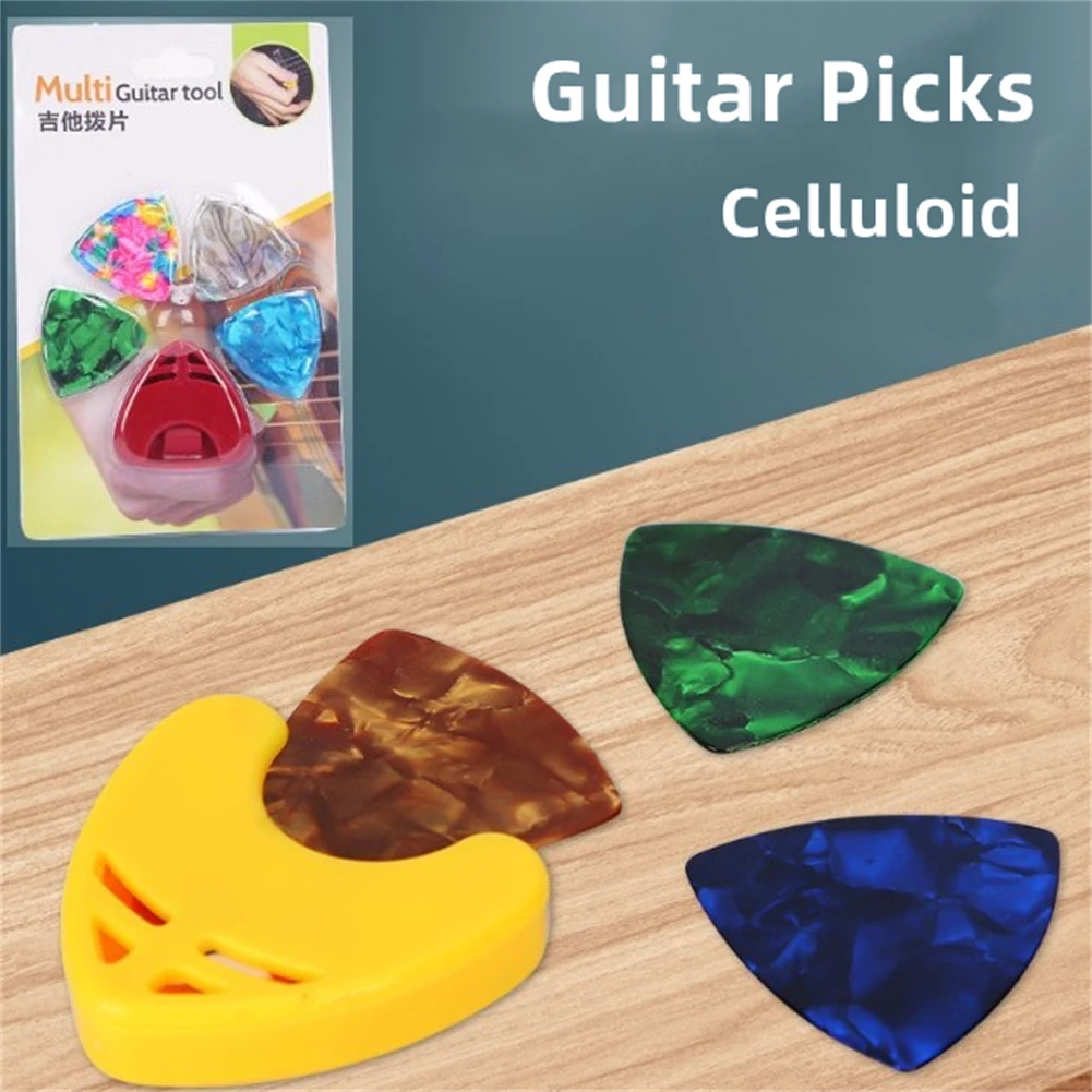 Triangle Acoustic Electric Guitar Pick Celluloid Thickness 0.71mm 4x Picks And Pick Holder 3 X 3.2cm Wide Surface Area Parts
Triangle Acoustic Electric Guitar Pick Celluloid Thickness 0.71mm 4x Picks And Pick Holder 3 X 3.2cm Wide Surface Area Parts