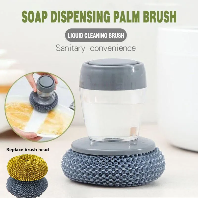 Kitchen Soap Dispensing Palm Brush Cleaning Brushes Dish Washing Tool Automatic Liquid Adding Sink Wok Scrubber Kitchen Gadgets
Kitchen Soap Dispensing Palm Brush Cleaning Brushes Dish Washing Tool Automatic Liquid Adding Sink Wok Scrubber Kitchen Gadgets