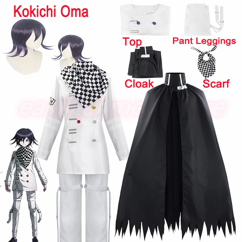 Kokichi Oma Cosplay Costume Anime Danganronpa V3 Uniform Plaid Scarf Cloak Hat Wig Full Set Halloween Party Outfit Clothes
Kokichi Oma Cosplay Costume Anime Danganronpa V3 Uniform Plaid Scarf Cloak Hat Wig Full Set Halloween Party Outfit Clothes