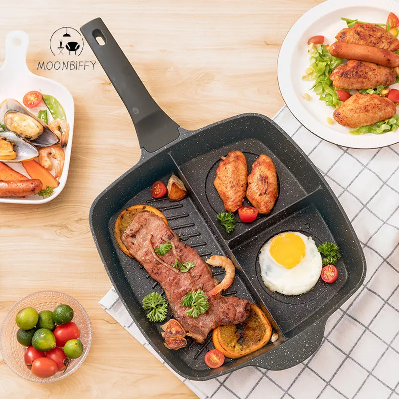 Steak Frying Pan Aluminum Non-stick Pan 3-in-1 Multi-functional Frying Pan While Frying Steak Eggs and Pasta Kitchen Utensils
Steak Frying Pan Aluminum Non-stick Pan 3-in-1 Multi-functional Frying Pan While Frying Steak Eggs and Pasta Kitchen Utensils