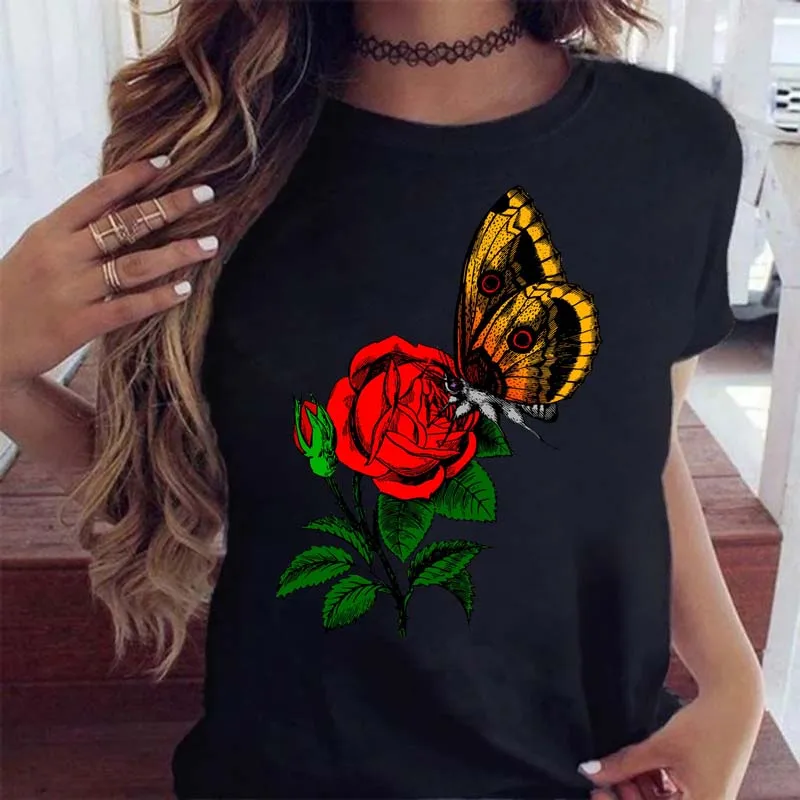 Women Butterfly Kiss Floral Funny 90s T Shirt Cartoon Ladies Streetwear Fashion Clothes Print Tee Top Female Graphic T-shirt
Women Butterfly Kiss Floral Funny 90s T Shirt Cartoon Ladies Streetwear Fashion Clothes Print Tee Top Female Graphic T-shirt
