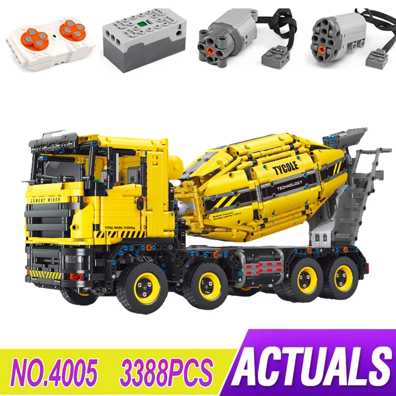 

T5004 миксер грузовик Новый MOC 3388 шт. модель автомобиля строительные блоки кирпичи развивающая головоломка игрушка подарок на день рождения