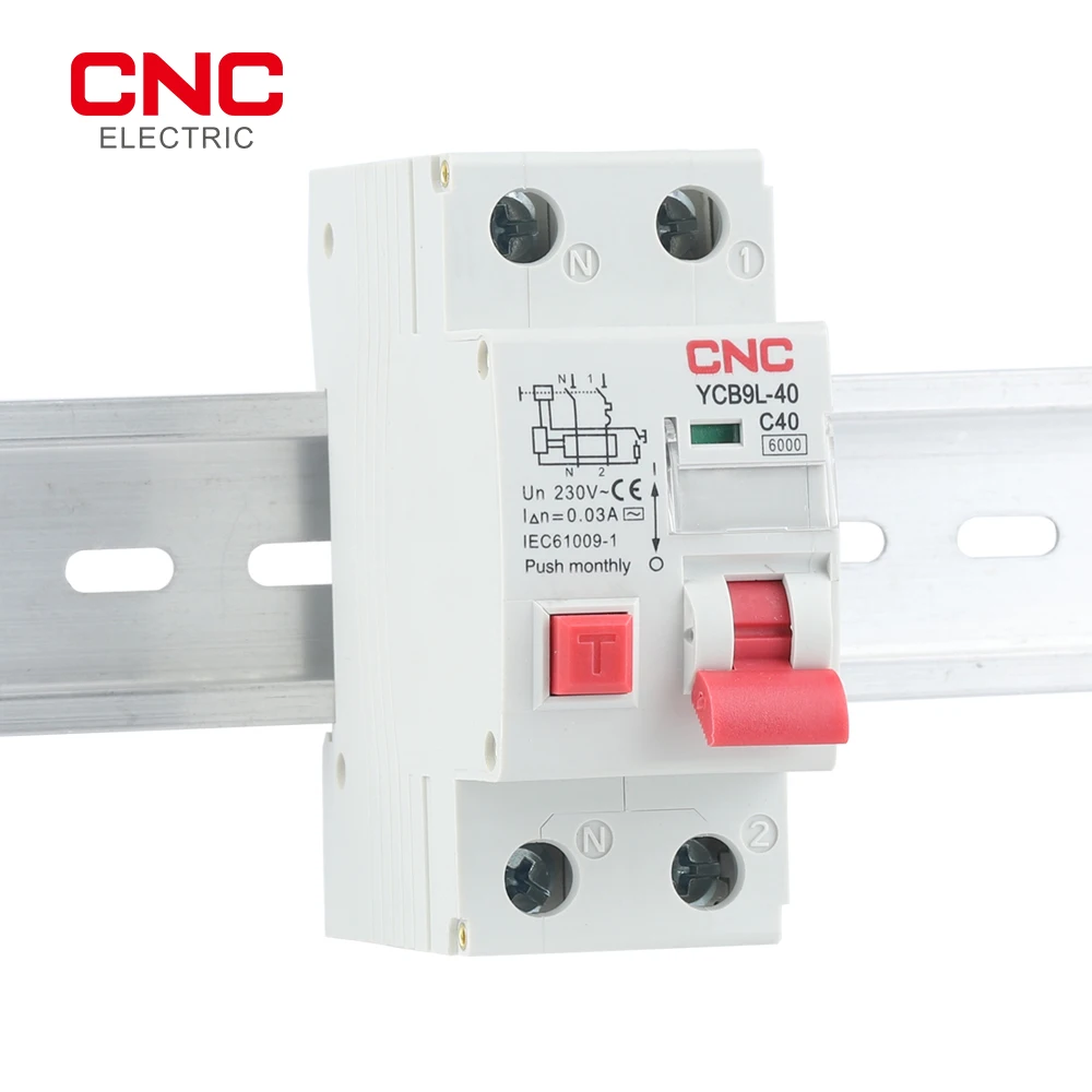 CNC YCB9L-40 1P+N Din Rail 36mm Phase-neutral Residual RCBO Current Circuit Breaker with Overcurrent Protection 
CNC YCB9L-40 1P+N Din Rail 36mm Phase-neutral Residual RCBO Current Circuit Breaker with Overcurrent Protection