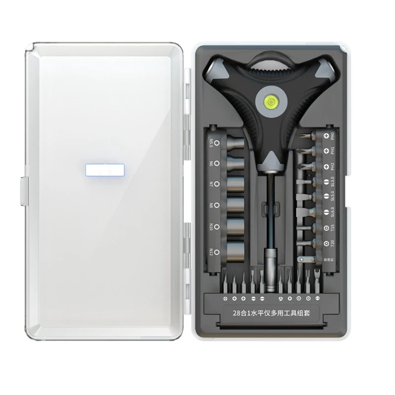 28 In 1 Screwdriver Set S2 Screwdriver Bits Kit Hex Socket Level Gauge Handle Repair Hand Tools For Electronics,Watch
28 In 1 Screwdriver Set S2 Screwdriver Bits Kit Hex Socket Level Gauge Handle Repair Hand Tools For Electronics,Watch