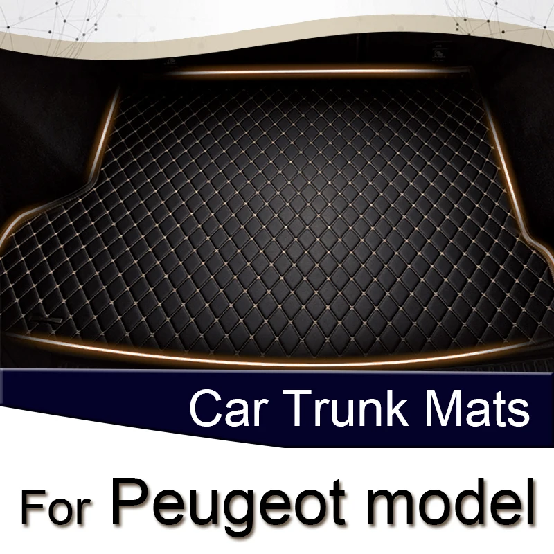 

Из искусственной кожи Пользовательские Коврики для багажника автомобиля для Peugeot 206 207 2008 2014-2019 2020-2022, детали интерьера, автомобильные аксессуары, ковер