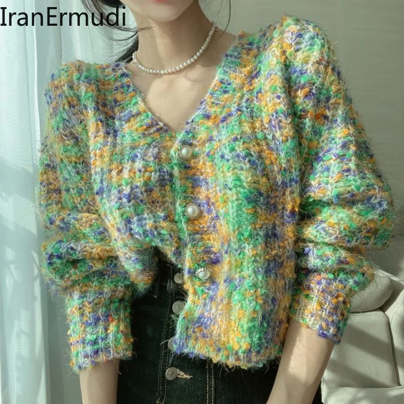 IranErmudi Women Sweet Winter Cardigan Long Sleeves V Neck Single Breasted Kardigan Rainbow Chic Korean Sweater Tops Outwear
IranErmudi Women Sweet Winter Cardigan Long Sleeves V Neck Single Breasted Kardigan Rainbow Chic Korean Sweater Tops Outwear