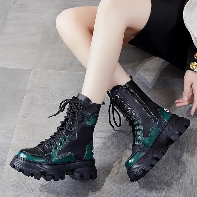 Brand Design Genuine Leather Mixed Colors Shoes Women Boots 2021 New Autumn Winter Round Toe Retro Leisure Ankle Boots
Brand Design Genuine Leather Mixed Colors Shoes Women Boots 2021 New Autumn Winter Round Toe Retro Leisure Ankle Boots