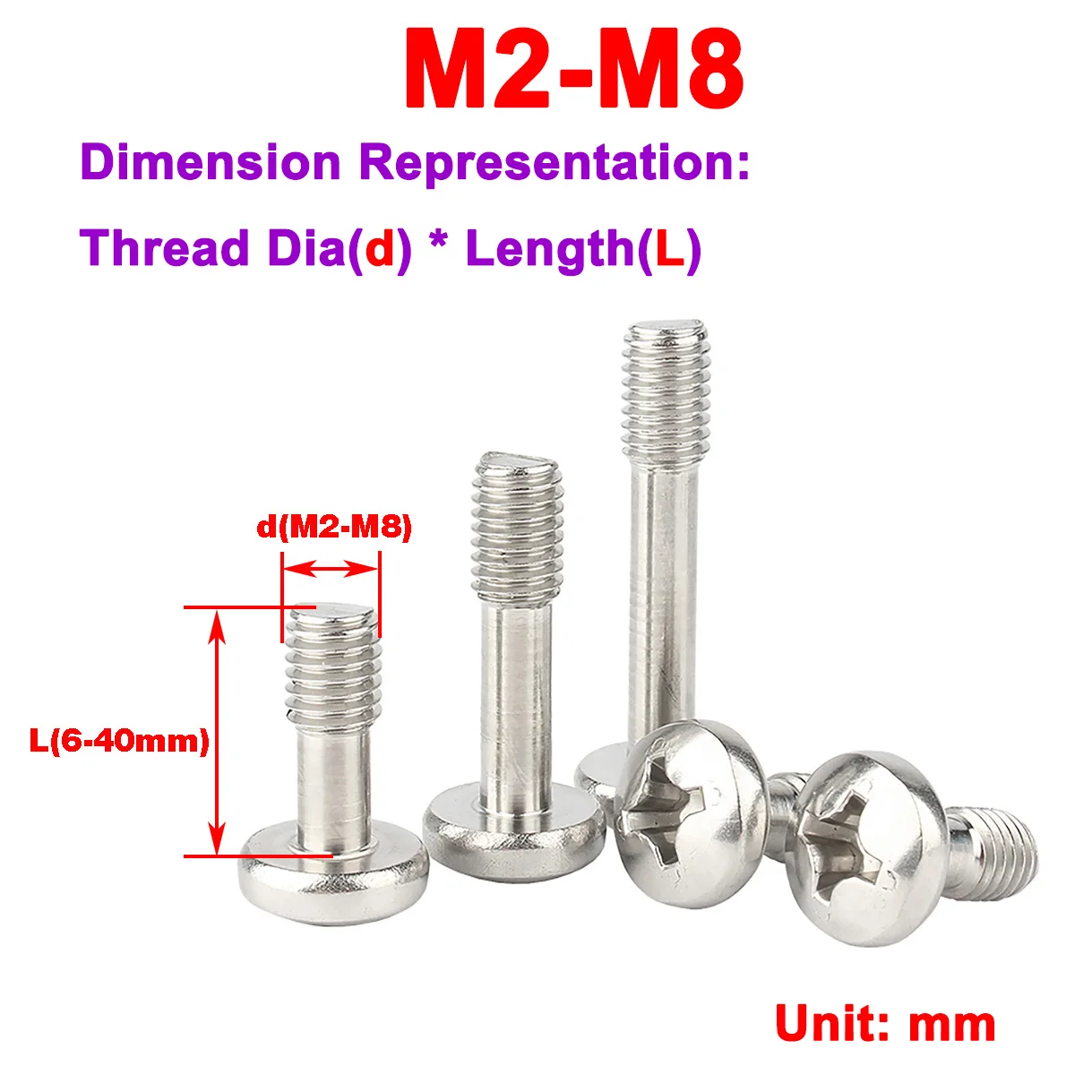 304 Stainless Steel Cross Pan Head Lock Screw / Round Head Half Thread Bolt M2M3M4M5M6M8
304 Stainless Steel Cross Pan Head Lock Screw / Round Head Half Thread Bolt M2M3M4M5M6M8