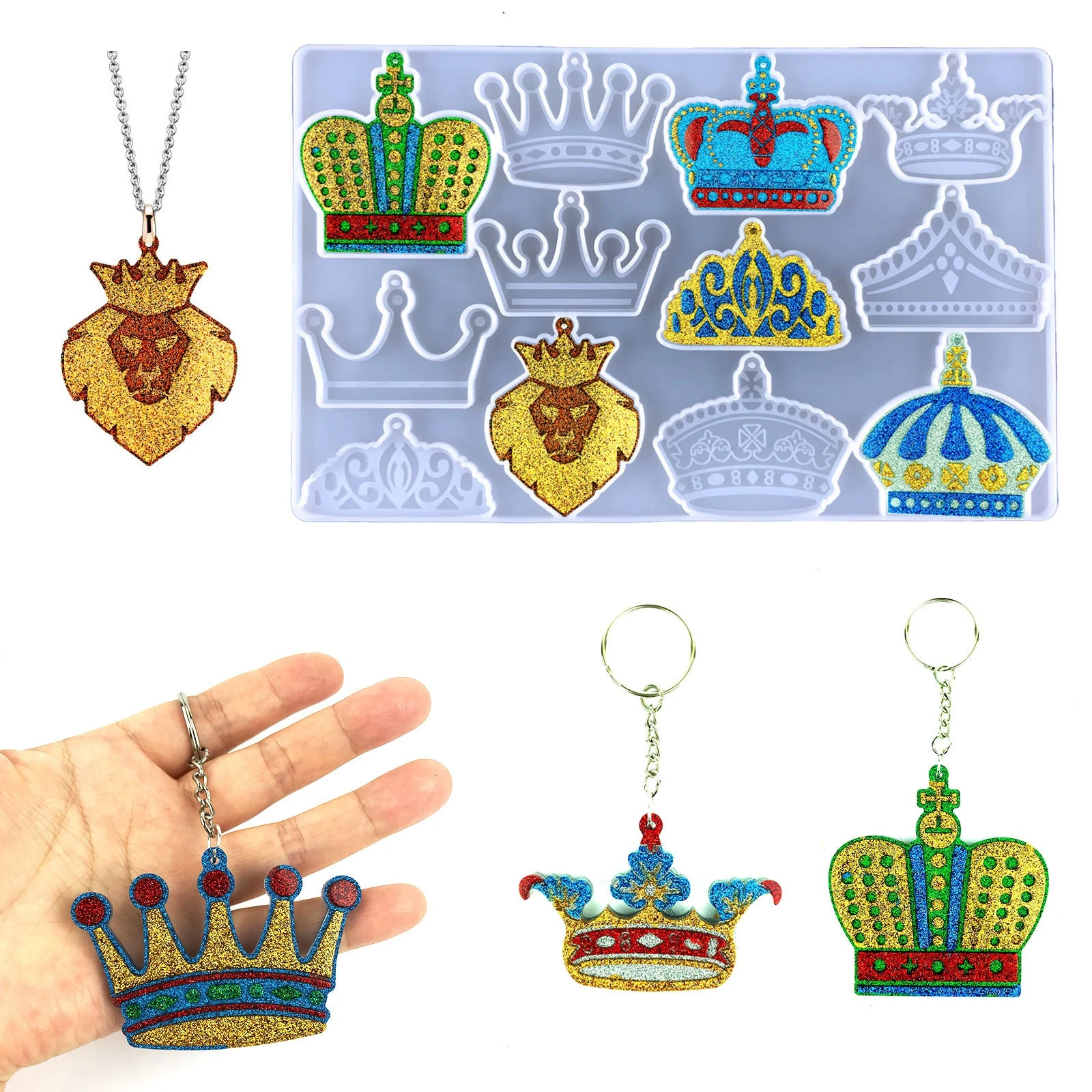 Crown Keychain Epoxy Resin Mold Diy Crown Collection Key Pendant Crown Pendant Pendant Silicone Mold
Crown Keychain Epoxy Resin Mold Diy Crown Collection Key Pendant Crown Pendant Pendant Silicone Mold