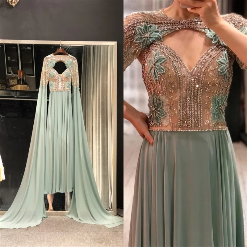 100%Real Picture Green Chiffon V-neck Luxury Beads Long Sleeves Prom Party Formal Women Dance Dress Bridal Evening Dresses
100%Real Picture Green Chiffon V-neck Luxury Beads Long Sleeves Prom Party Formal Women Dance Dress Bridal Evening Dresses