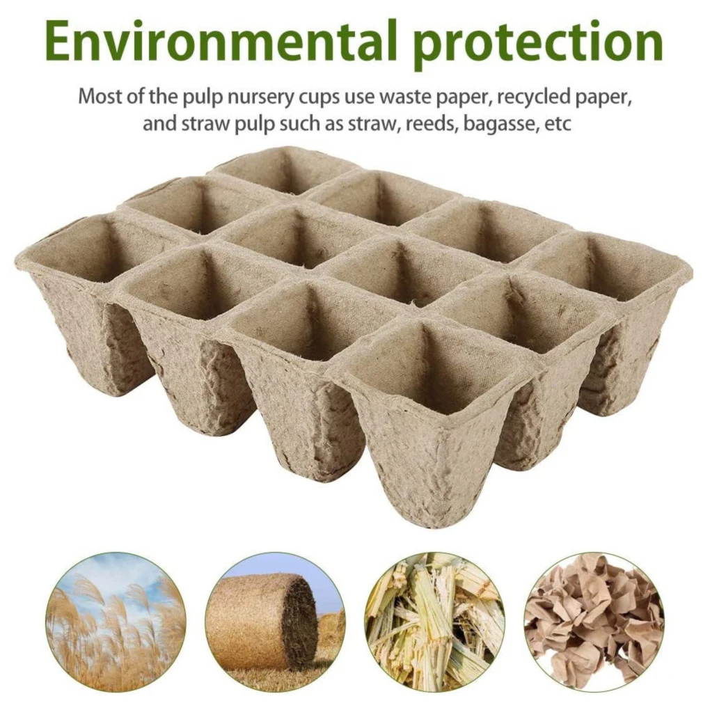 8Pcs Spring Garden Seed Starter Trays One-off Seedling Box Plant Natural Biodegradable Germination Nutrient Pots with Labels 
8Pcs Spring Garden Seed Starter Trays One-off Seedling Box Plant Natural Biodegradable Germination Nutrient Pots with Labels