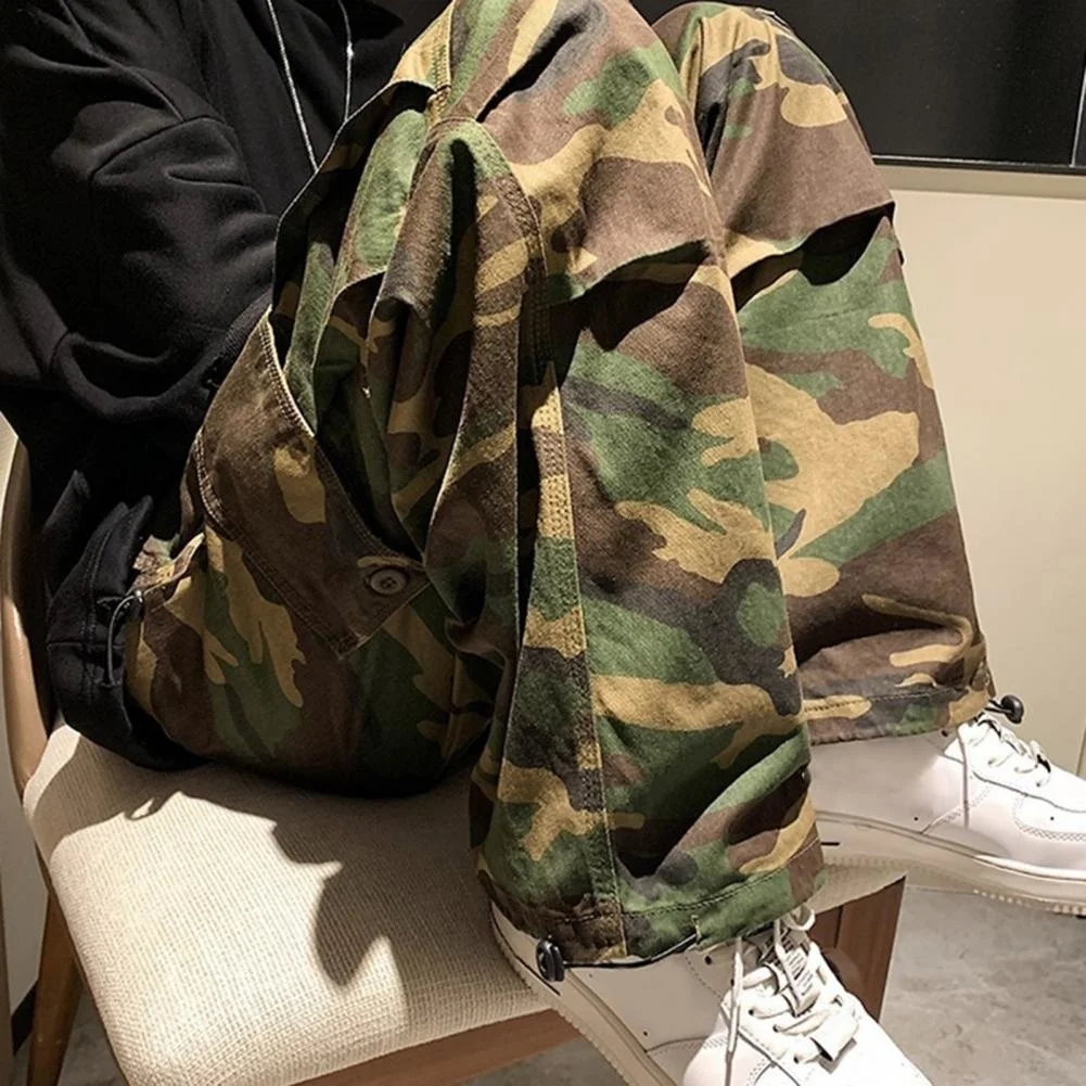 Men Cargo Pants Camouflage Dstring Elastic Waist Wide Leg Autumn Vintage Jogging Trousers Streetwear
Men Cargo Pants Camouflage Dstring Elastic Waist Wide Leg Autumn Vintage Jogging Trousers Streetwear