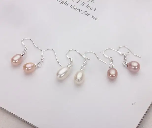 Серьги с жемчугом АА уникального дизайна, серьги-подвески из серебра пробы с рисовым жемчугом 7-9 мм, ювелирные изделия для свадьбы, дня рождения, очаровательный подарок для женщин 
Серьги с жемчугом АА уникального дизайна, серьги-подвески из серебра пробы с рисовым жемчугом 7-9 мм, ювелирные изделия для свадьбы, дня рождения, очаровательный подарок для женщин