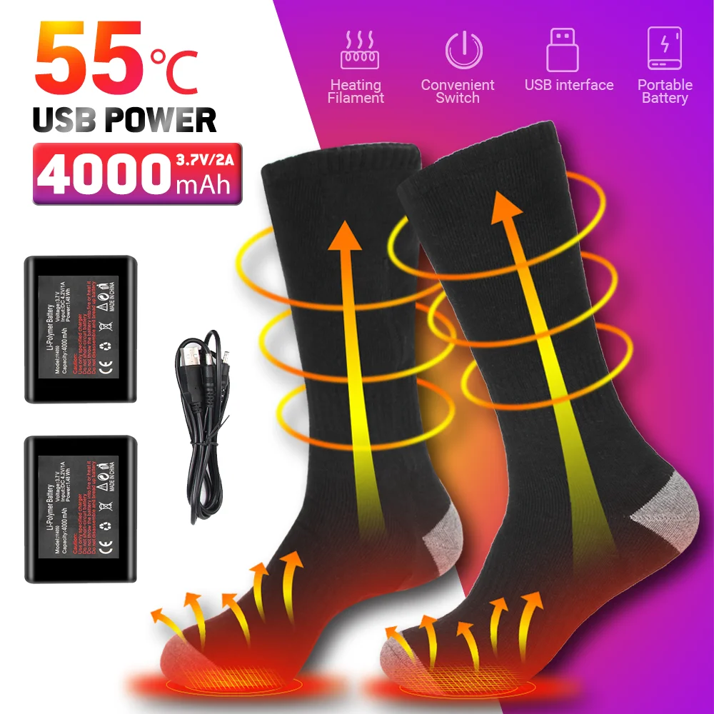 Winter Electric Heating Socks Rechargeable Anti-Cold Men‘s Women's Thermal Heated Foot Warmer for Outdoor Camping Ski Sports
Winter Electric Heating Socks Rechargeable Anti-Cold Men‘s Women's Thermal Heated Foot Warmer for Outdoor Camping Ski Sports