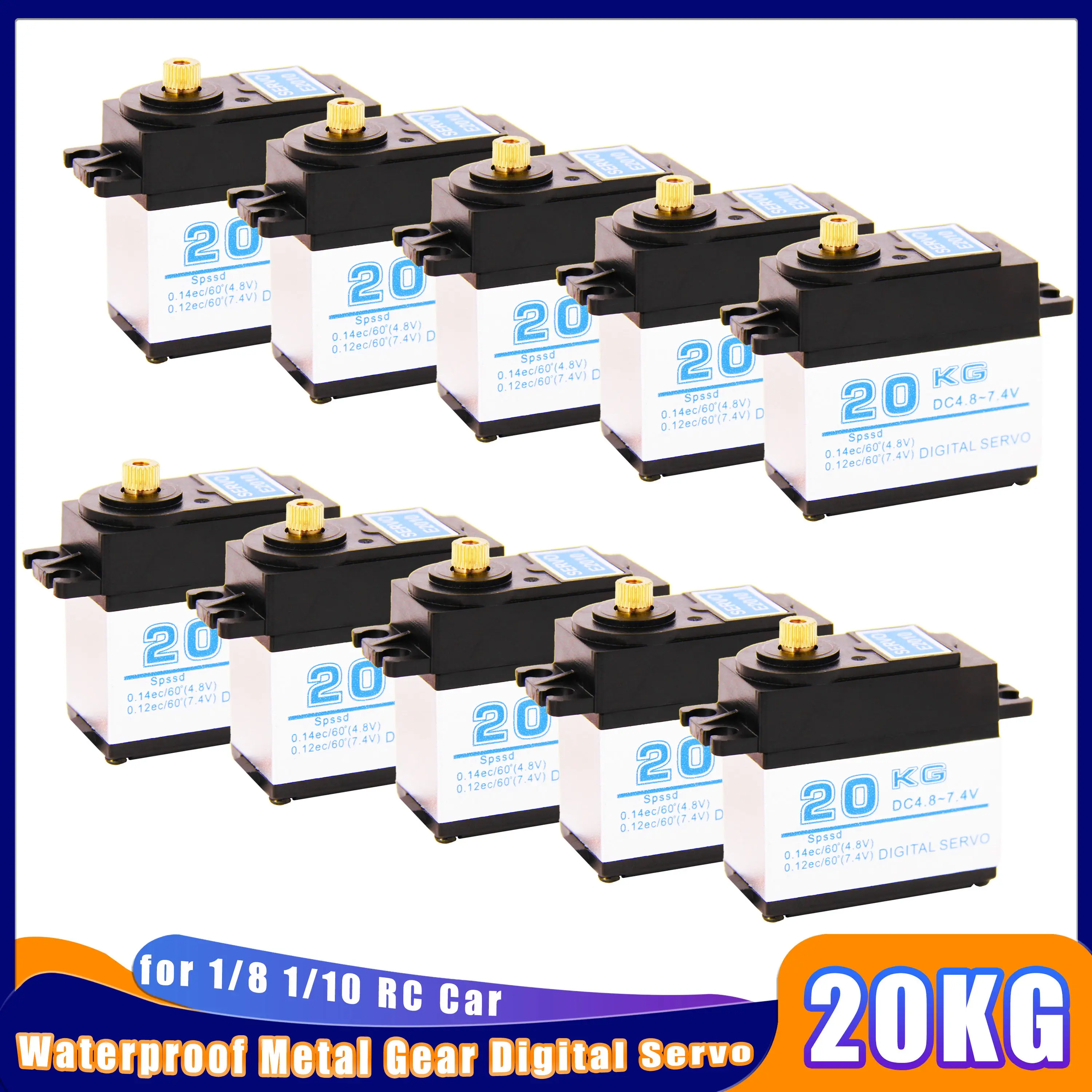 1/5/10/20PCS Waterproof 20KG Digital Servo Metal Gear for 1/8 1/10 RC Model Crawler Car Truck Traxxas Arrma Redcat Boat Plane
1/5/10/20PCS Waterproof 20KG Digital Servo Metal Gear for 1/8 1/10 RC Model Crawler Car Truck Traxxas Arrma Redcat Boat Plane