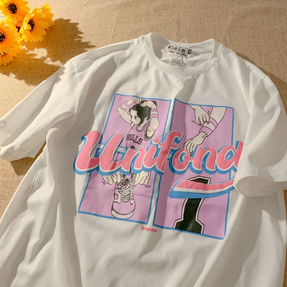 Funny Comic Print Japanese Fashion Cotton Graphic Tshirt Women Kawaii Clothes Casual Short Sleeve T-shirt Y2k Tops Dropshipping
Funny Comic Print Japanese Fashion Cotton Graphic Tshirt Women Kawaii Clothes Casual Short Sleeve T-shirt Y2k Tops Dropshipping